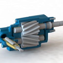 Coupe d'une pompe à engrenage externe GVR