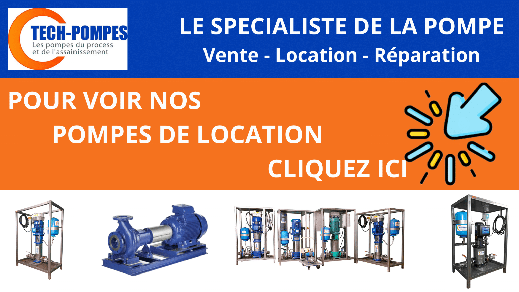 Bannière location des surpresseurs d'eau