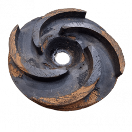 Turbine de pompe détruite par cavitation suite à un défaut de NPSH de l'installation