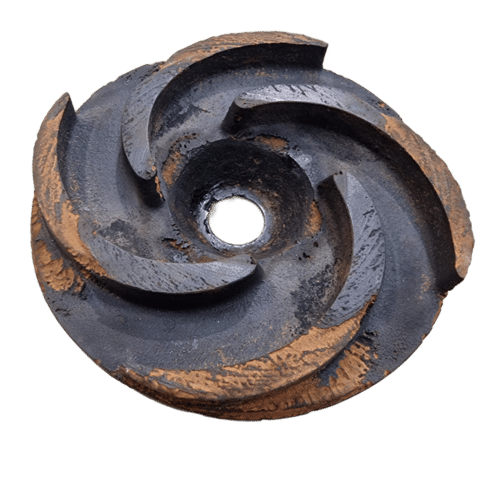 Turbine de pompe détruite par cavitation suite à un défaut de NPSH de l'installation