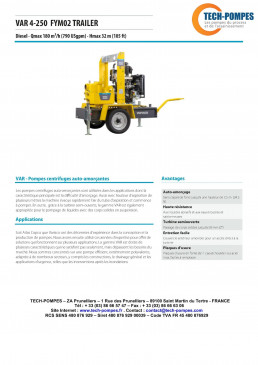 Motopompe Thermique sur roues VAR4-250