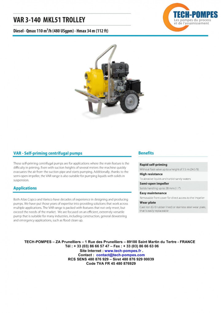 Pompe Thermique VAR3-140 MKL51 sur roues