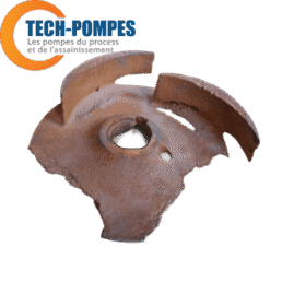 Effet de cavitation sur turbine de pompe centrifuge