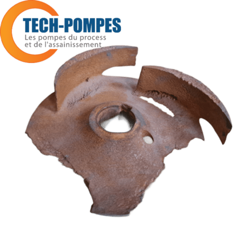 Effet de cavitation sur turbine de pompe centrifuge