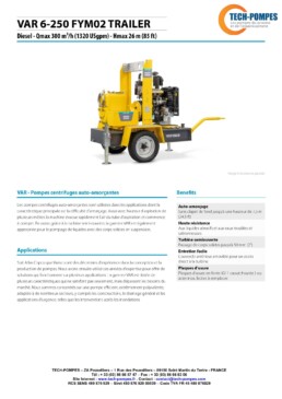 Notice motopompe VAR 6-250 TRAILER